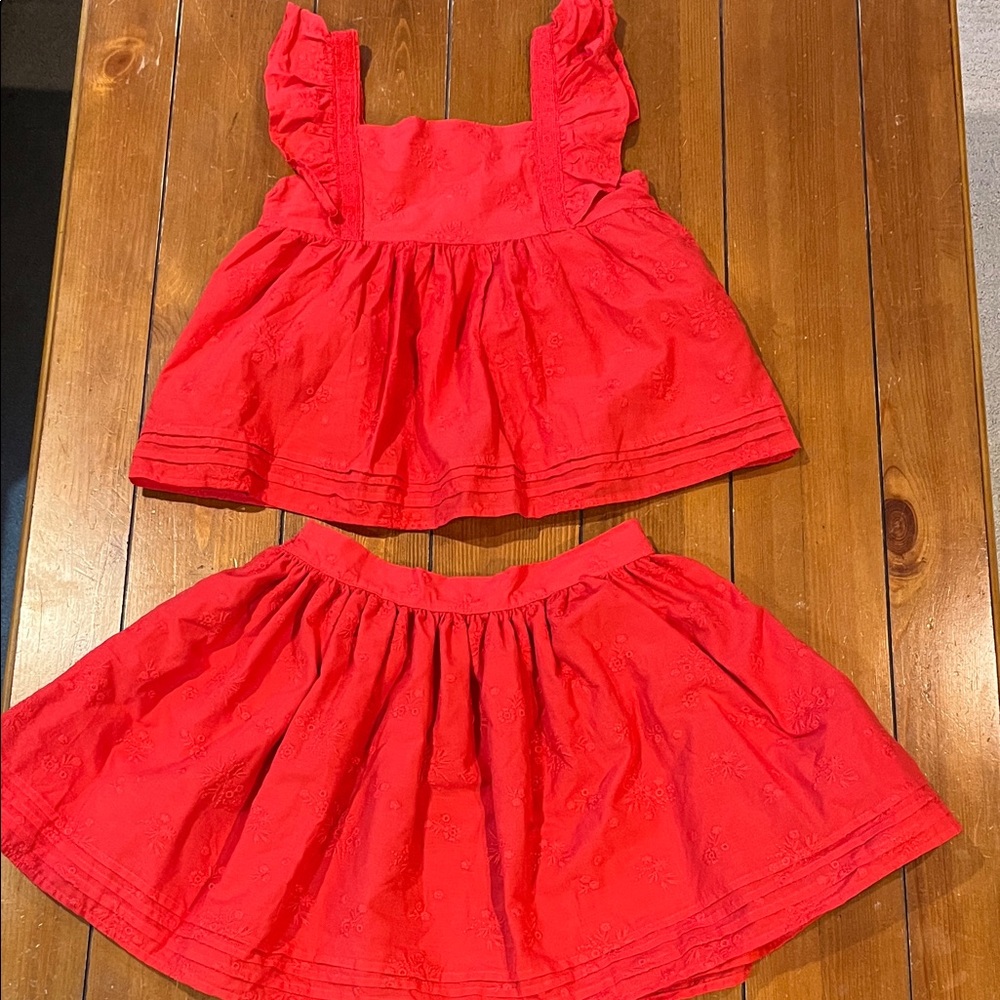 Happily Grey Kids Tangerine 2 Piece Summer Set Girls Size M (7/8) EUC